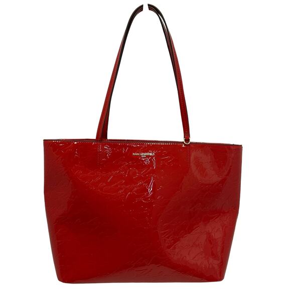 Karl Lagerfeld Handbags - Karl Lagerfeld Paris Red Patent Leather Tote Bag